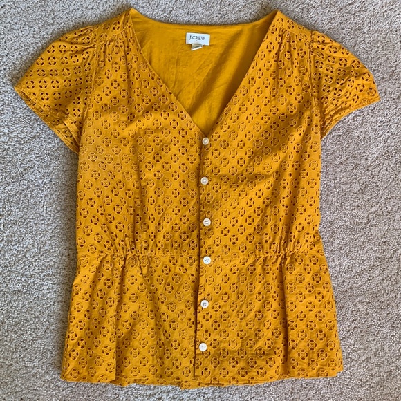 J. Crew Tops - Eyelet Peplum Top